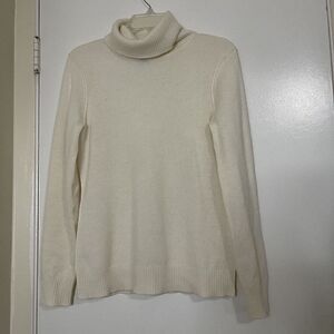 ANTONIO MELANI Ivory white Turtle neck knit cashmere pullover sweater MEDIUM